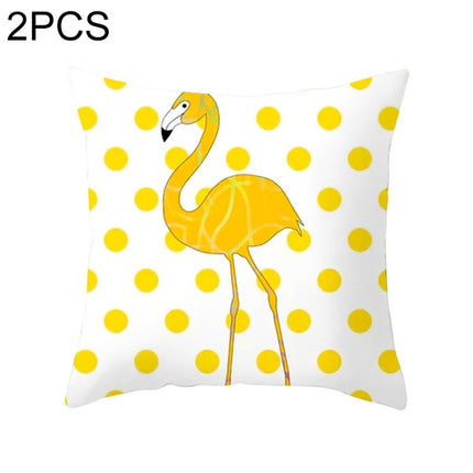 2 PCS 45x45cm Yellow Striped Pillowcase Geometric Throw Cushion Pillow Cover Printing Cushion Pillow Case Bedroom Office, Size:450*450mm(10)-garmade.com