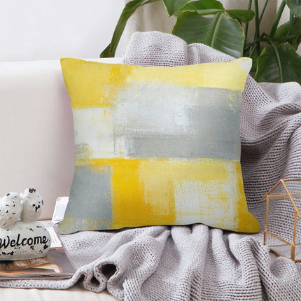 2 PCS 45x45cm Yellow Striped Pillowcase Geometric Throw Cushion Pillow Cover Printing Cushion Pillow Case Bedroom Office, Size:450*450mm(11)-garmade.com