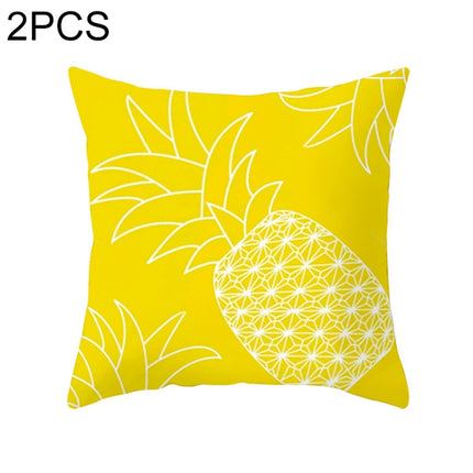 2 PCS 45x45cm Yellow Striped Pillowcase Geometric Throw Cushion Pillow Cover Printing Cushion Pillow Case Bedroom Office, Size:450*450mm(14)-garmade.com
