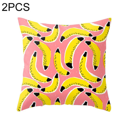 2 PCS 45x45cm Yellow Striped Pillowcase Geometric Throw Cushion Pillow Cover Printing Cushion Pillow Case Bedroom Office, Size:450*450mm(19)-garmade.com