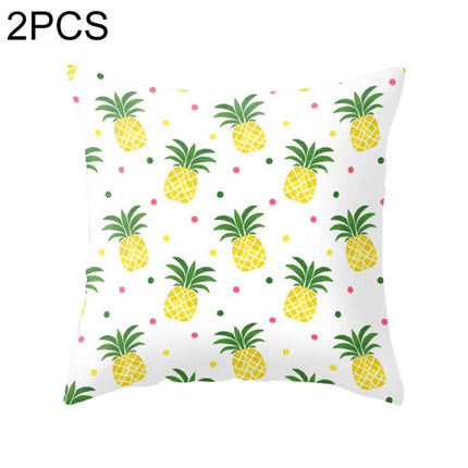 2 PCS 45x45cm Yellow Striped Pillowcase Geometric Throw Cushion Pillow Cover Printing Cushion Pillow Case Bedroom Office, Size:450*450mm(21)-garmade.com