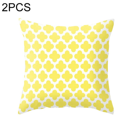2 PCS 45x45cm Yellow Striped Pillowcase Geometric Throw Cushion Pillow Cover Printing Cushion Pillow Case Bedroom Office, Size:450*450mm(22)-garmade.com