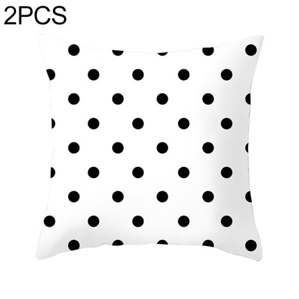 2 PCS Black and White Simple and Modern Geometric Abstract Decorative Pillowcases Polyester Throw Pillow Case(8)-garmade.com