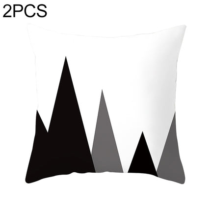 2 PCS Black and White Simple and Modern Geometric Abstract Decorative Pillowcases Polyester Throw Pillow Case(10)-garmade.com