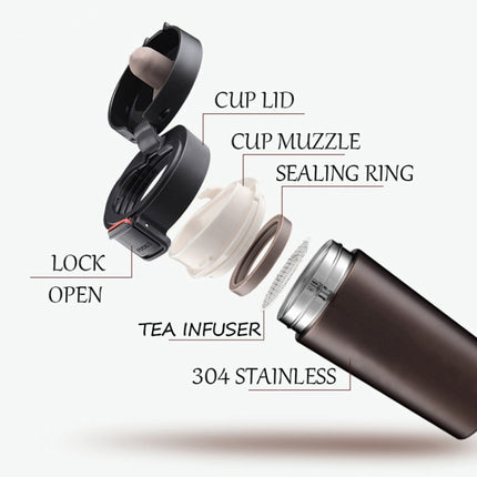 Stainless Steel Thermos Cups Insulated Tumbler, Capacity:380ml(COFFEE)-garmade.com