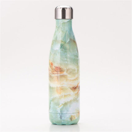 Thermal Cup Vacuum Flask Heat Water Bottle Portable Stainless Steel Sports Kettle, Capacity:500ml(Agate Green)-garmade.com