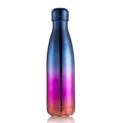 Thermal Cup Vacuum Flask Heat Water Bottle Portable Stainless Steel Sports Kettle, Capacity:500ml(Blue Purple Gold)-garmade.com