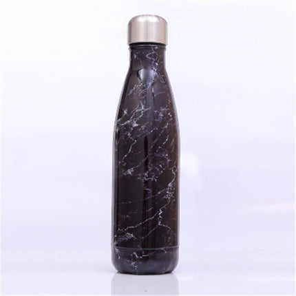 Thermal Cup Vacuum Flask Heat Water Bottle Portable Stainless Steel Sports Kettle, Capacity:500ml(Black Spar)-garmade.com