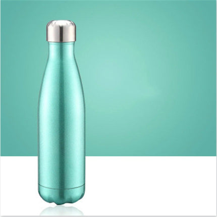 Thermal Cup Vacuum Flask Heat Water Bottle Portable Stainless Steel Sports Kettle, Capacity:500ml(Mint Green)-garmade.com