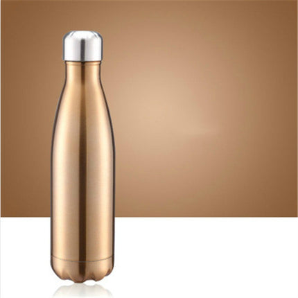 Thermal Cup Vacuum Flask Heat Water Bottle Portable Stainless Steel Sports Kettle, Capacity:500ml(Champagne)-garmade.com