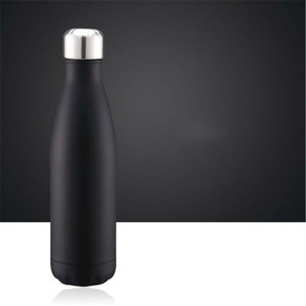 Thermal Cup Vacuum Flask Heat Water Bottle Portable Stainless Steel Sports Kettle, Capacity:500ml(Black)-garmade.com