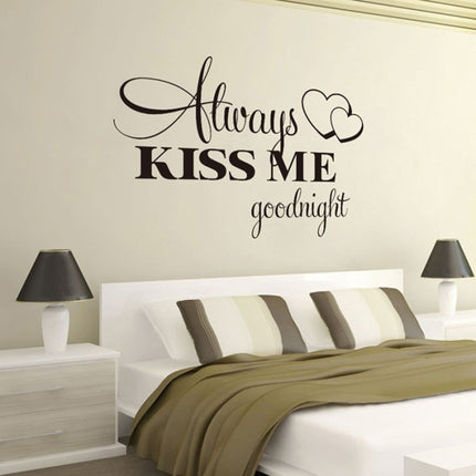 Always Kiss Me English Alphabet Carved Wall Sticker Home Decor-garmade.com