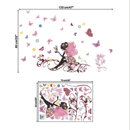 Removable Butterfly Fairy Bedroom Living Room Wall Sticker-garmade.com