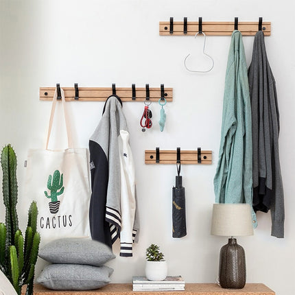 Fashion Wooden Free Punching Hook Coat Rack Hanger Hook for Bedroom Living Room or Wardrobe, Size:4 Hooks-garmade.com