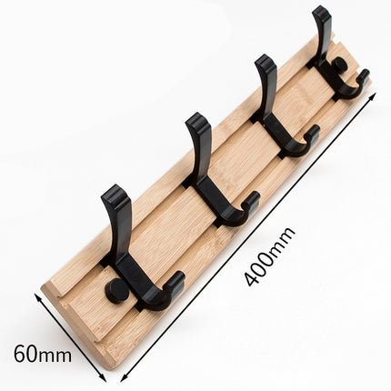 Fashion Wooden Free Punching Hook Coat Rack Hanger Hook for Bedroom Living Room or Wardrobe, Size:4 Hooks-garmade.com