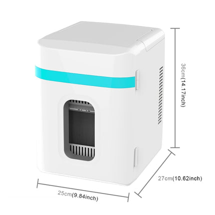 10L Mini Refrigerator Car Home Dual-use Small Dormitory Refrigerator, CN Plug(White Blue)-garmade.com
