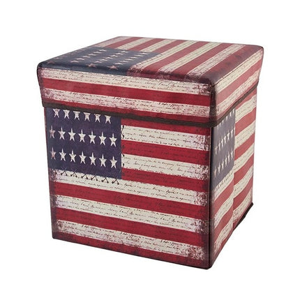 Multifunctional Storage Stool Can Sit Adult Folding Chair Home Change Shoe Bench Children Storage Box(Star Spangled Banner)-garmade.com