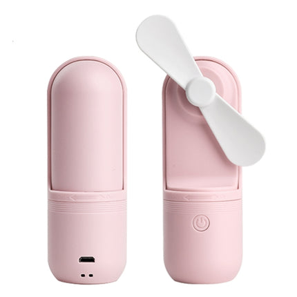 USB Charging Handheld Mini Folding Fan Desktop Fan(Pink)-garmade.com