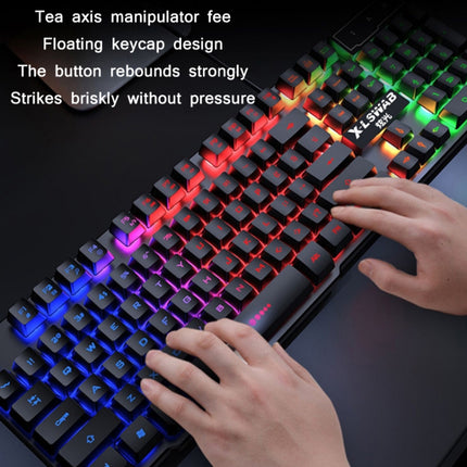 X-L SWAB GX50 Computer Manipulator Feel Wired Keyboard, Colour:Black Mixed Light-garmade.com