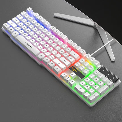X-L SWAB GX50 Computer Manipulator Feel Wired Keyboard, Colour:White Mixed Light-garmade.com