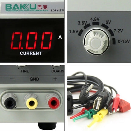 BAKU BK-1502DD DC Regulated Power Supply DC Ammeter Laptop Mobile Phone Repair Digital Display, Specification:220V EU Plug-garmade.com
