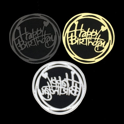 Round Happy Birthday Knife Die DIY Clip Book Album Greeting Card Making Stencil-garmade.com