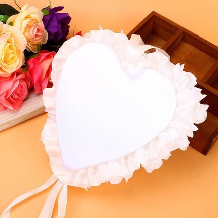 Heart-shaped Ring Box can Hang Simulation Foam Rose Ring Pillow Wedding Supplies(Green)-garmade.com