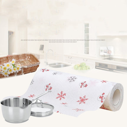 4 PCS Household Disposable Lazy Rags Wet And Dry Dual-use Absorbent Lint-free Dish Towels Kitchen Disposable Cleaning Rags, Style:Printing-garmade.com