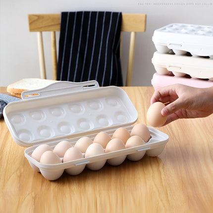 2 PCS 12-Box With Snap-On Egg Storage Box( Khaki)-garmade.com
