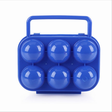 2 PCS Portable Handle 6 Eggs Plastic Container Egg Storage Box Case(Blue)-garmade.com