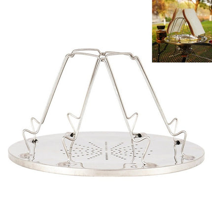 Outdoor Stainless Steel Toast Rack 4 Slice Toast Bread Pan Camping Barbecue Rack Foldable Bakeware-garmade.com