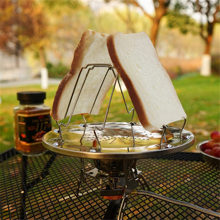 Outdoor Stainless Steel Toast Rack 4 Slice Toast Bread Pan Camping Barbecue Rack Foldable Bakeware-garmade.com