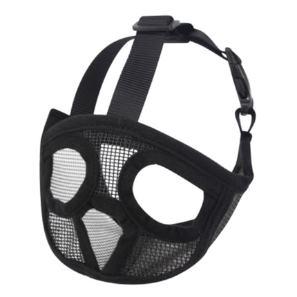 Pet Bulldog Mouth Cover Mask Pet Supplies，Full Net Cover Version, Size:L(Black)-garmade.com