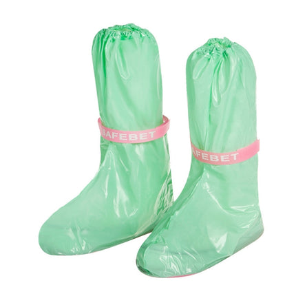 High Tube PVC Non-slip Waterproof Reusable Rain Shoe Boots Cover, Size:S (Green)-garmade.com
