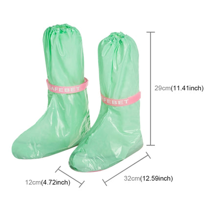 High Tube PVC Non-slip Waterproof Reusable Rain Shoe Boots Cover, Size:S (Green)-garmade.com