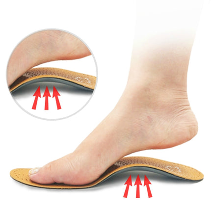 Corrected Flat Foot Arch Pad XO Leg Orthopedic Inner Eight-Shaped Corrective Insole, Size:37/38(Brown)-garmade.com