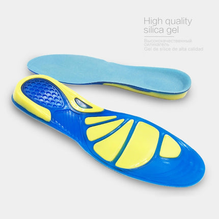 Thickening Shock Absorption Sports Insoles Running Slip Anti-Pain Sweat-Absorbent Breathable Basketball Military Training Insoles(L: 30.5cm)-garmade.com