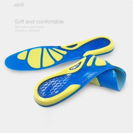 Thickening Shock Absorption Sports Insoles Running Slip Anti-Pain Sweat-Absorbent Breathable Basketball Military Training Insoles(L: 30.5cm)-garmade.com
