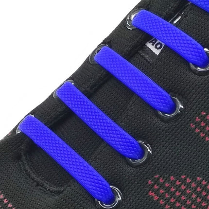 16 PCS / Set Running No Tie Shoelaces Fashion Unisex Athletic Elastic Silicone ShoeLaces(Black )-garmade.com