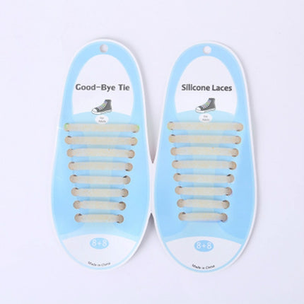 16 PCS / Set Running No Tie Shoelaces Fashion Unisex Athletic Elastic Silicone ShoeLaces(Gold)-garmade.com