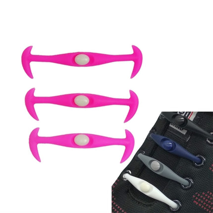 12 PCS / Pack Creative Stretch Silicone Lazy People Wear Shoelaces(Pink)-garmade.com
