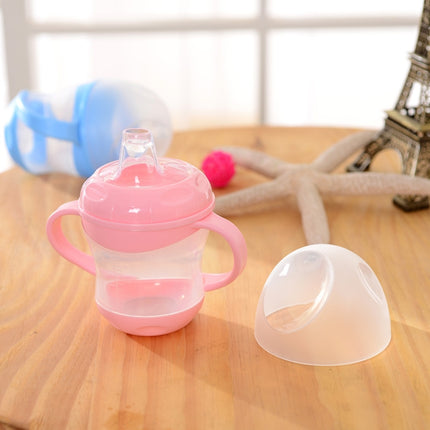 Baby Learn Drinking Bottle Silicone 160ml Infant Water Milk Juice Min Cup Children Sippy Training Cups With Two Handles(Pink)-garmade.com