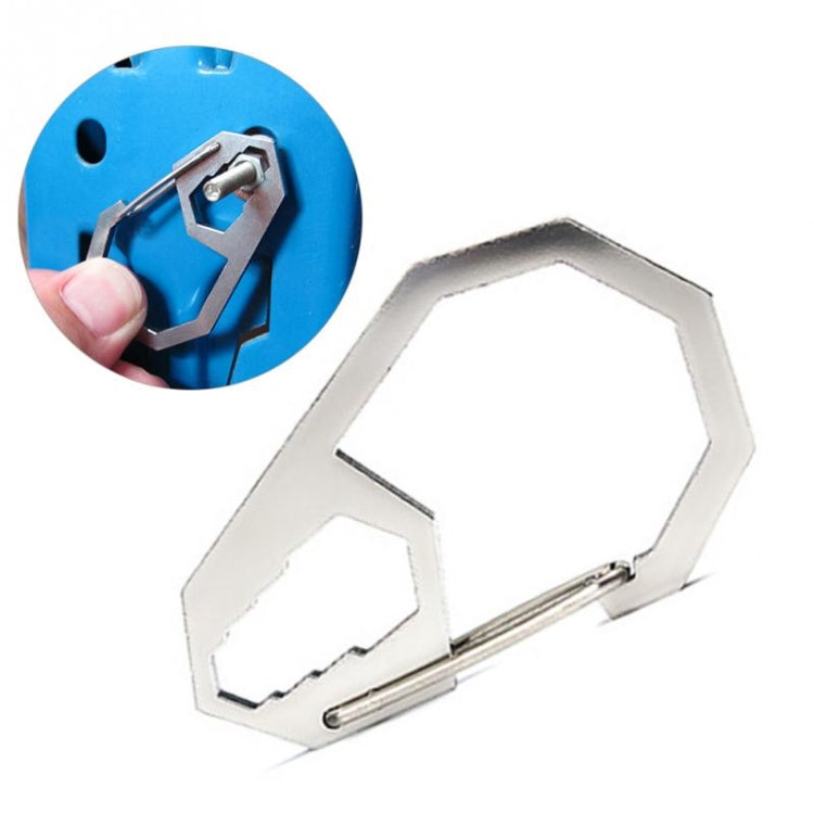 5 PCS EDC Outdoor Camping Tool Outer Hex Spanner Carabiner Stainless Steel Climbing Buckle Multi-Function Keychain Hanging Buckle-garmade.com