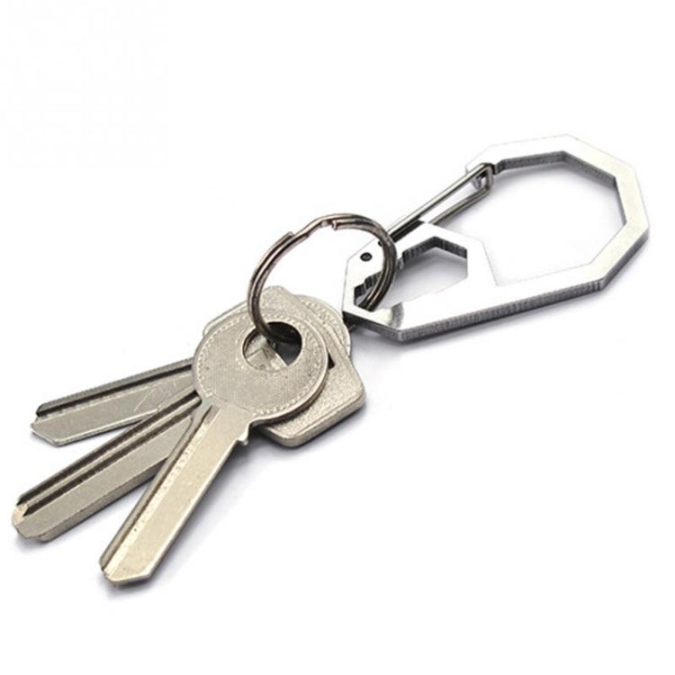 5 PCS EDC Outdoor Camping Tool Outer Hex Spanner Carabiner Stainless Steel Climbing Buckle Multi-Function Keychain Hanging Buckle-garmade.com