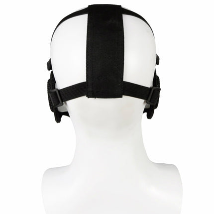WoSporT Half Face Metal Net Field Ear Protection Outdoor Cycling Steel Mask(Black)-garmade.com