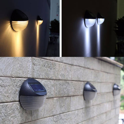 2 PCS Solar Power Light Sensor 6 Energy Saving Lamp LED Wall Light Outdoor Garden Fence Waterproof Lamp Night Light(White)-garmade.com