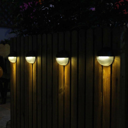 2 PCS Solar Power Light Sensor 6 Energy Saving Lamp LED Wall Light Outdoor Garden Fence Waterproof Lamp Night Light(Warm White)-garmade.com