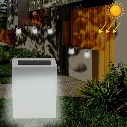 Solar Energy Saving Lamp Outdoor Garden Fence Wall Light(White Light)-garmade.com