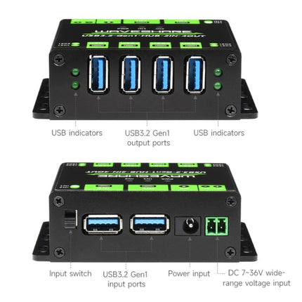 Waveshare 23929 USB HUB, Extending 4 X USB 3.2 Ports, Switchable Dual Hosts, Multi Protections-garmade.com