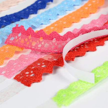 5 PCS Cotton Lace Fabric White Crochet Lace Roll Ribbon Knit Adhesive Tape Sticker Craft Decoration Stationery Supplies(Red)-garmade.com